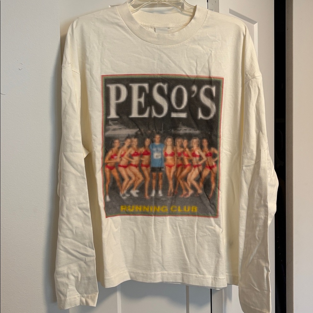NWT [Peso] ‘Running Club’ Soft Cotton Long-Sleeved T-Shirt Graphic Tee Men’s L - Picture 8 of 14